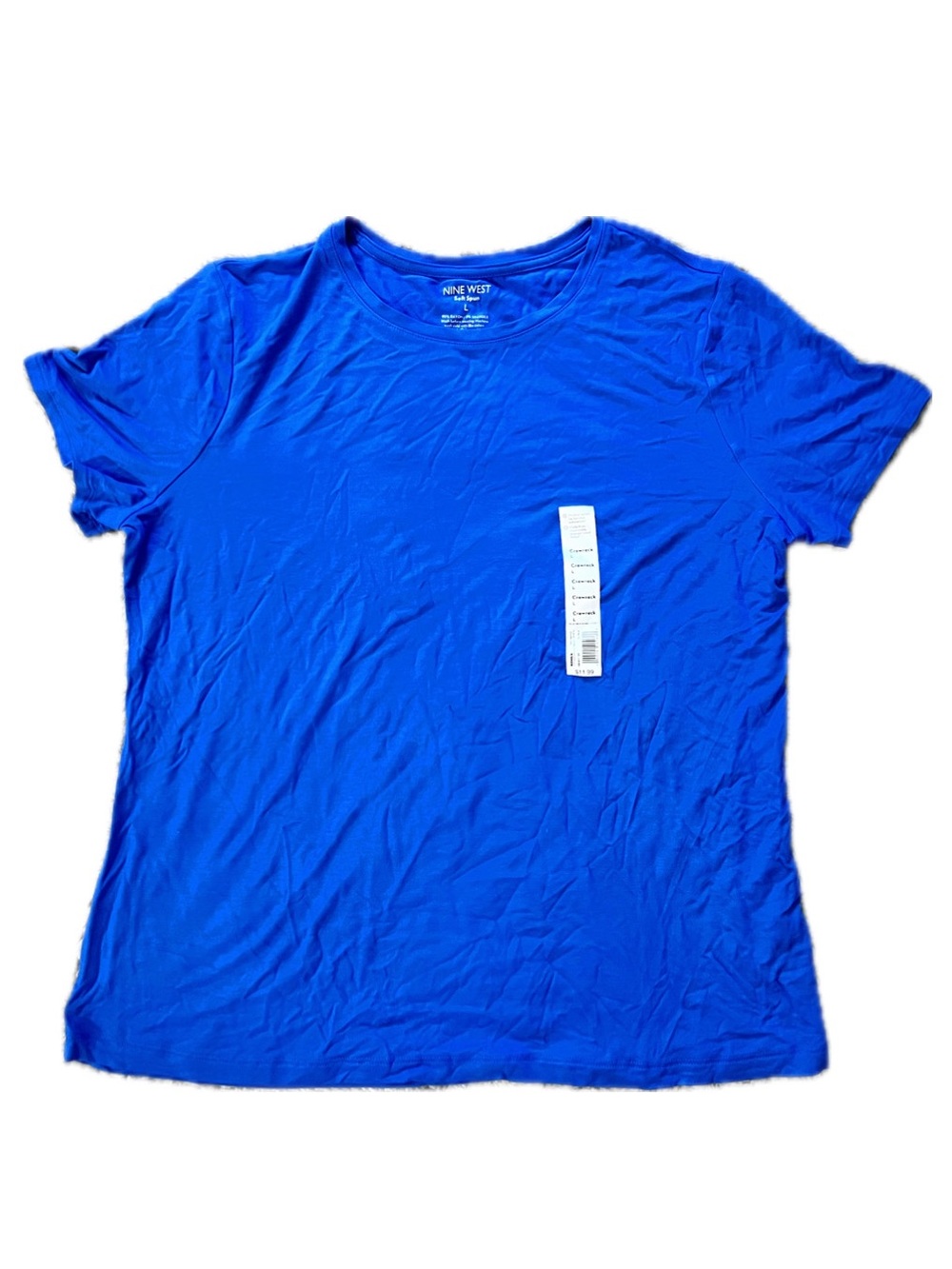 New Nine West Cobalt Blue Crewneck T-shirt